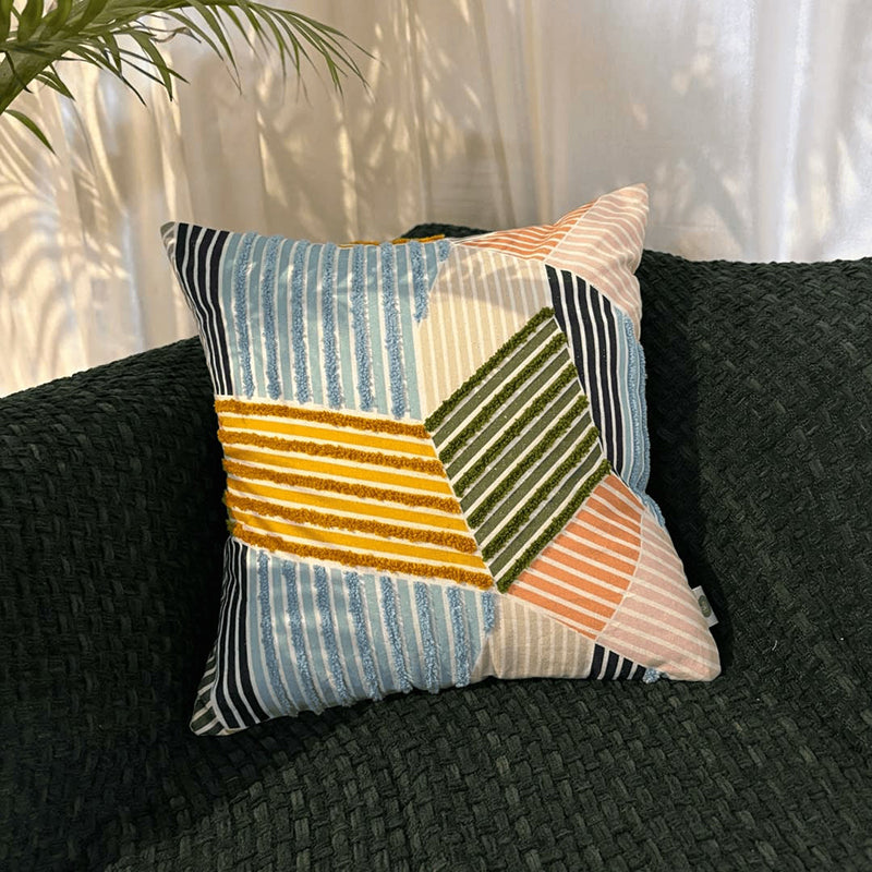 Abstract Geo Cotton Cushion Cover