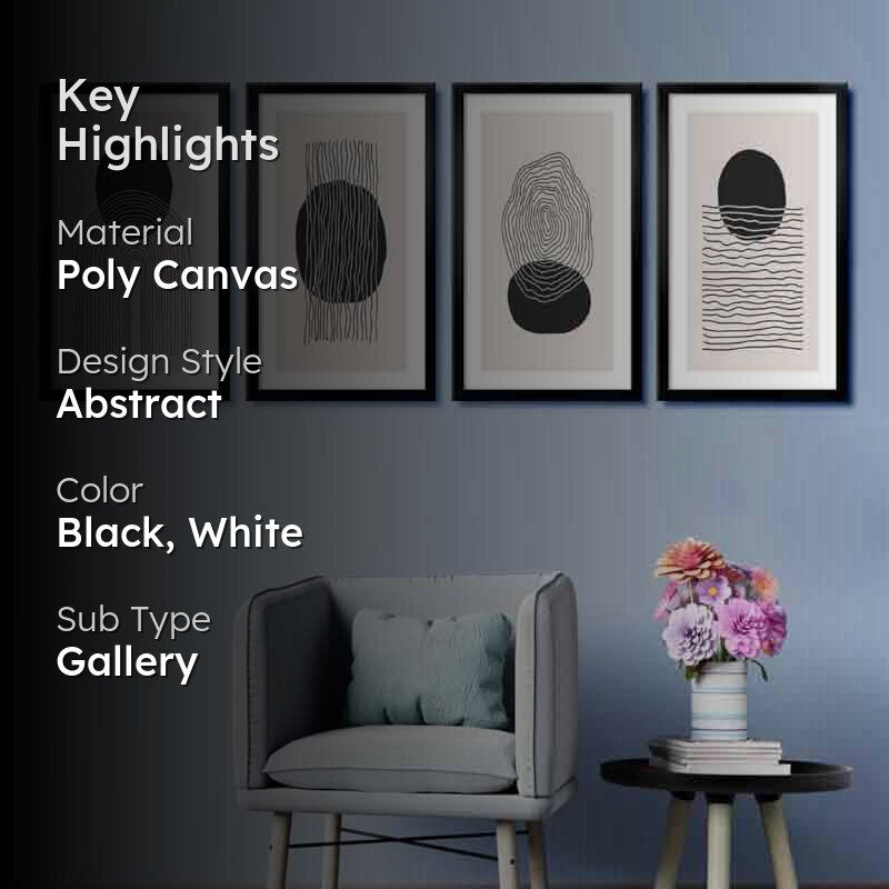 Overthinking Poly Canvas Wall Art - Set Of Four media 2