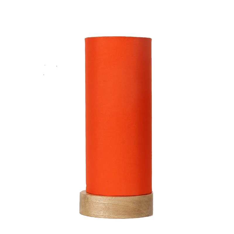 Nyra Tower Wooden Table Lamp - Orange,Brown media 3