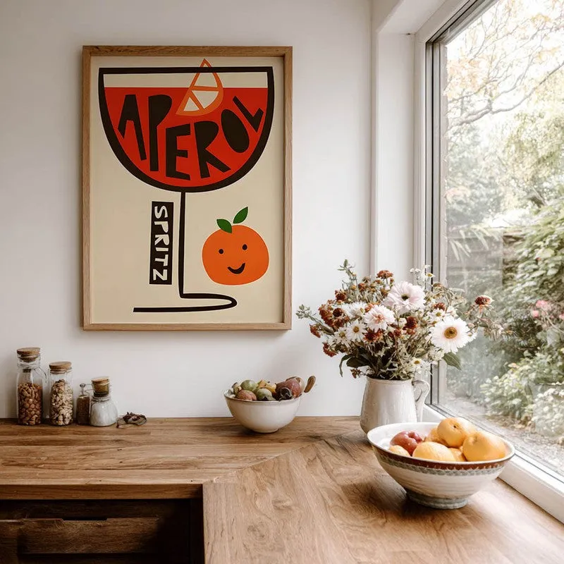 Oramge Aperol Archival Canvas Wall Art - Brown media 7
