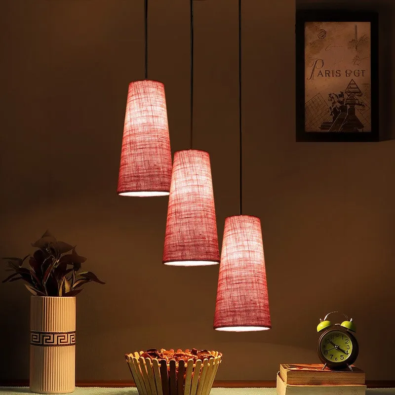 Nordic Neutral Triple Metal Ceiling Lamp - Pink media 1