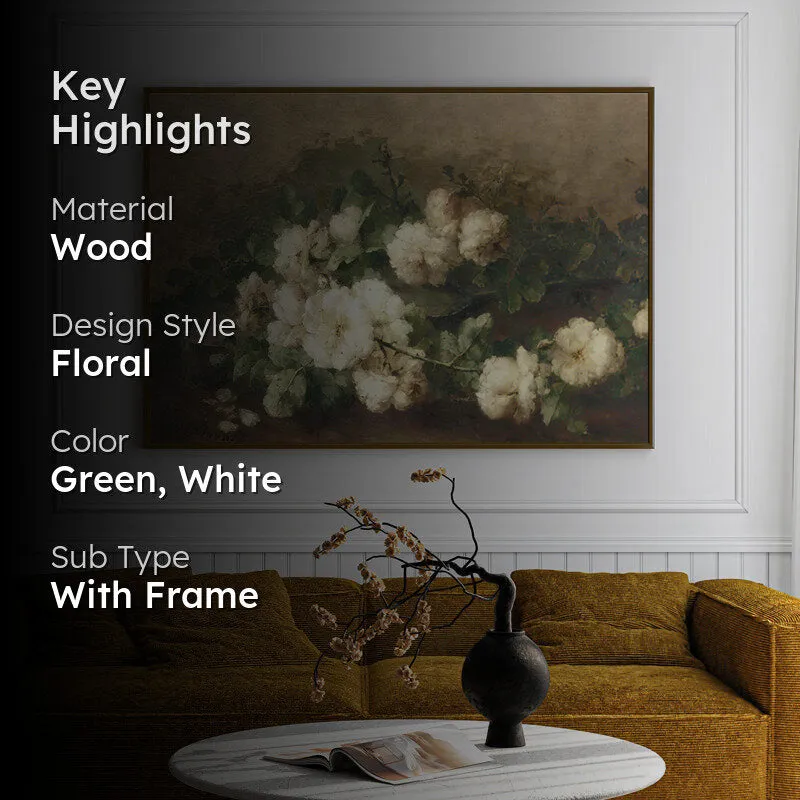 Ephemeral Petals Wood Wall Art With Frame - Black media 2