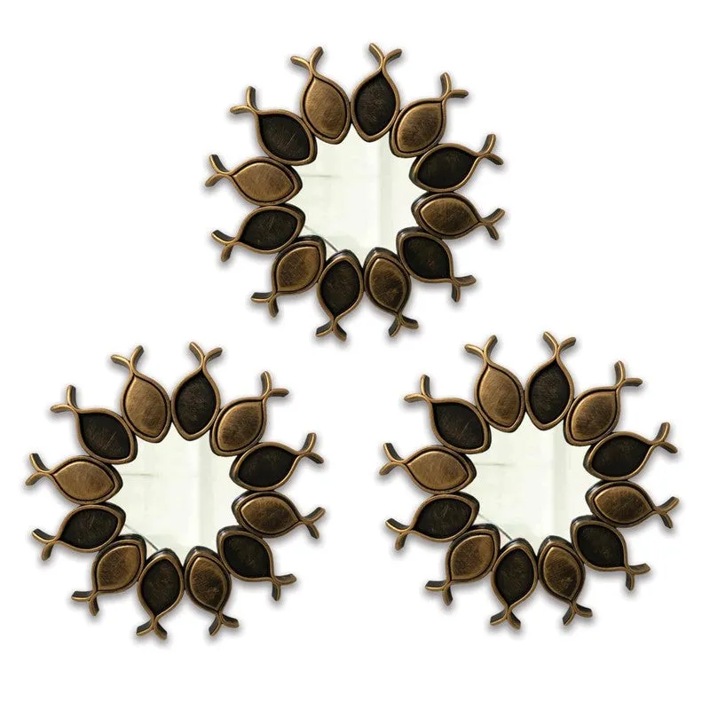 Glimmerra Glass Wall Mirror (Brown) - Set Of Three media 3