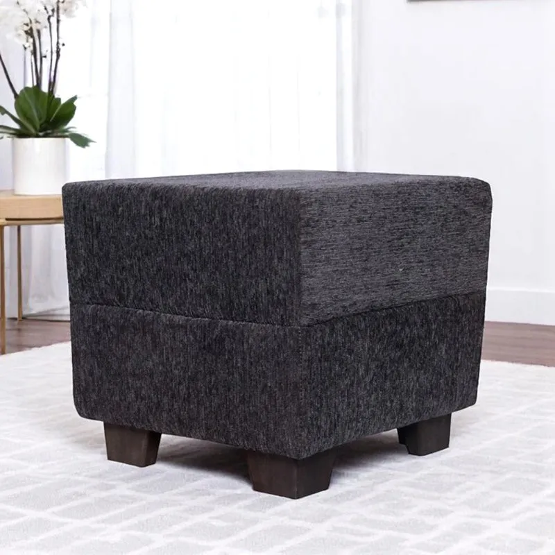 Krixon Pine Wood Pouffe - Grey media 1