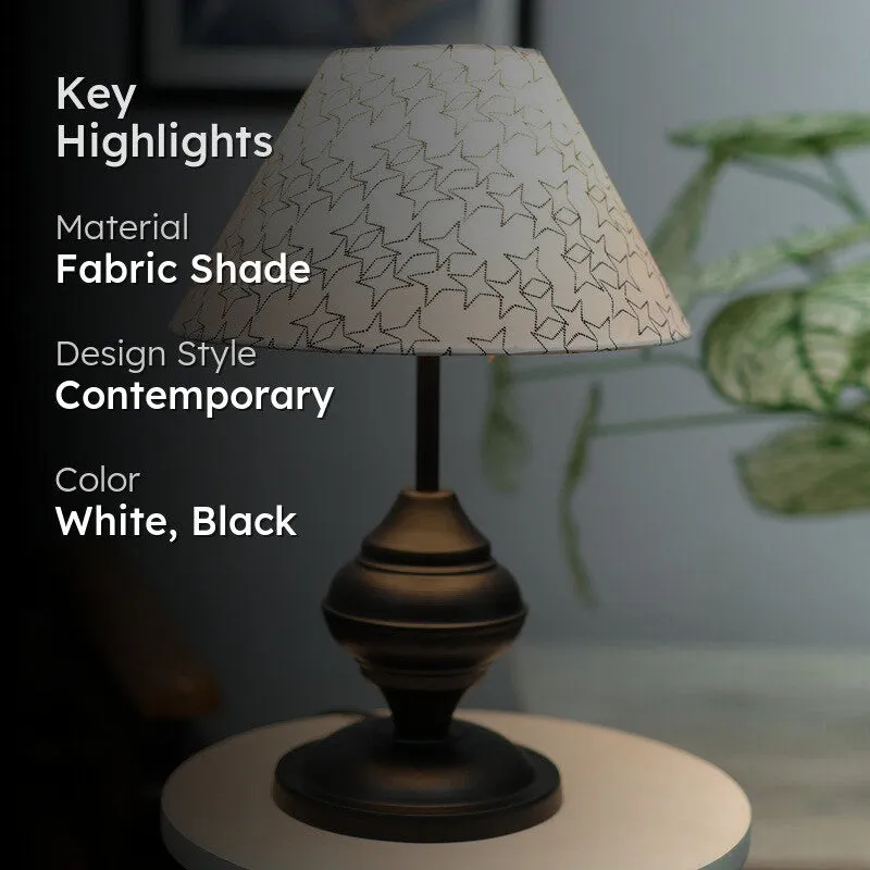 Danica Oh Fabric Table Lamp - White,Black media 2