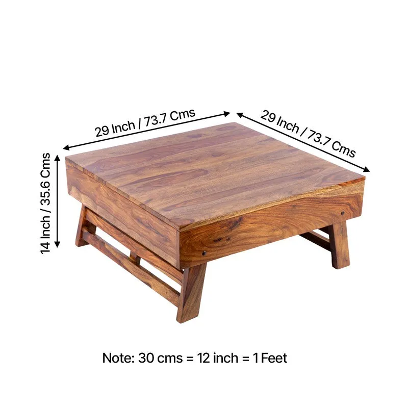Servon Sheesham Wooden Center Table - Brown,Beige media 11