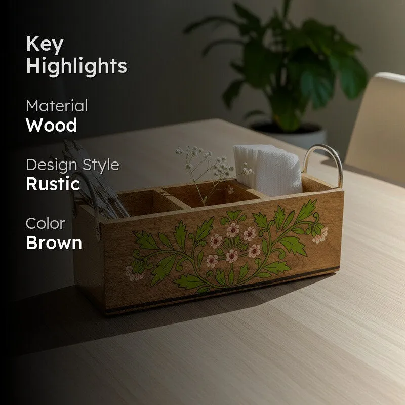 Florentia Floral Wooden Cutlery Stand media 2