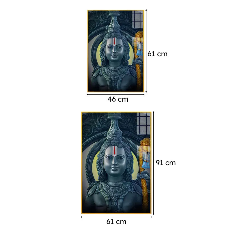 Divyash Lord Ram Spiritual Canvas Wall Art With Frame - Gold media 7