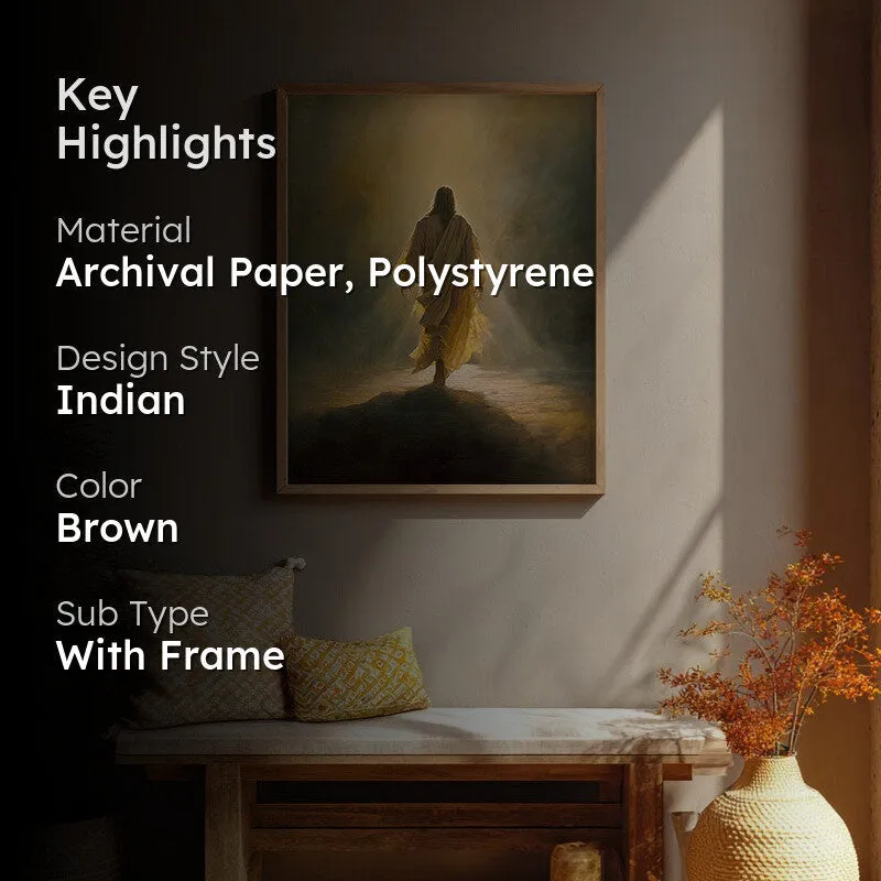 Echoes of Faith Archival Paper Wall Painting With Brown Frame media 2