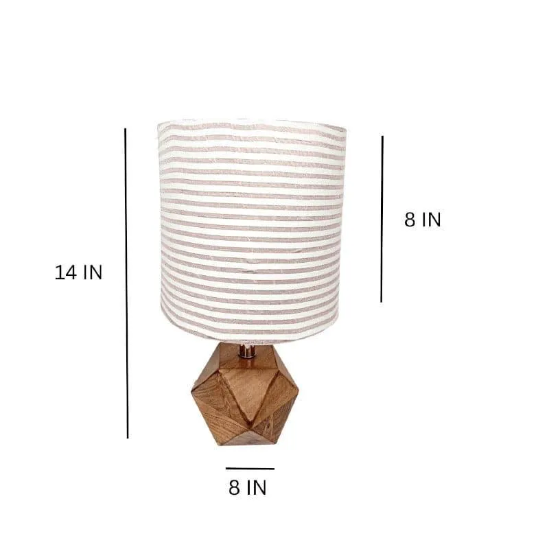 Miraao Hexa Fabric Table Lamp - White,Brown media 5