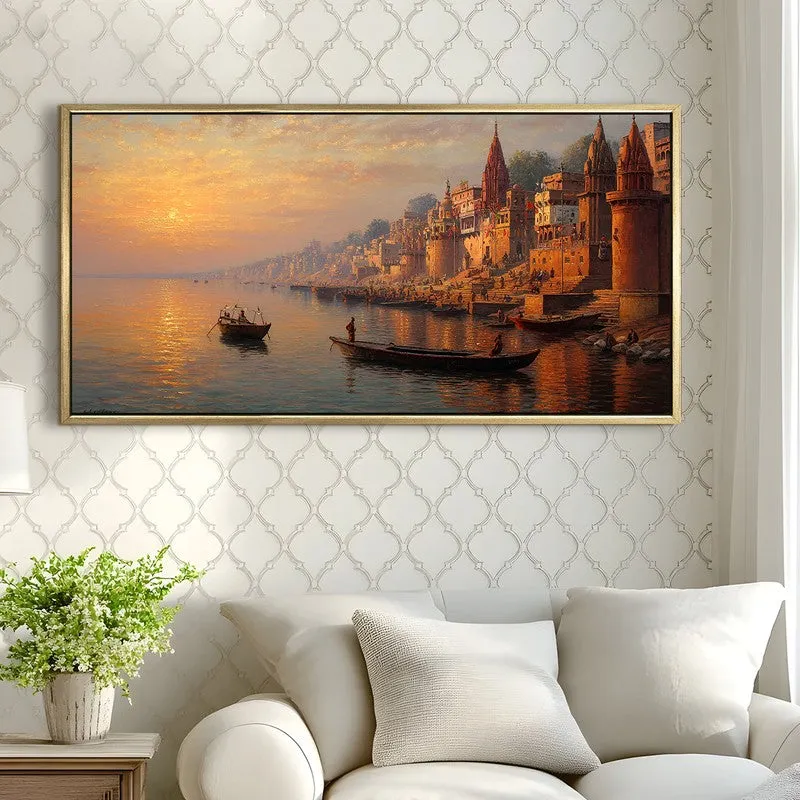Golden Ghats of Banaras Wall Art media 1
