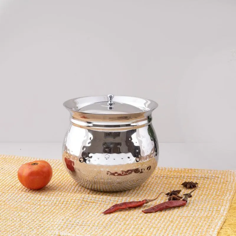 Vintage Charm Hammered Madrasi Lidded Handi 5000 mL / 8 Inches media 1