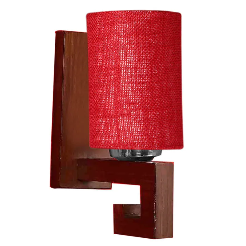 Puce Cylindrical Wooden Wall Lamp media 4