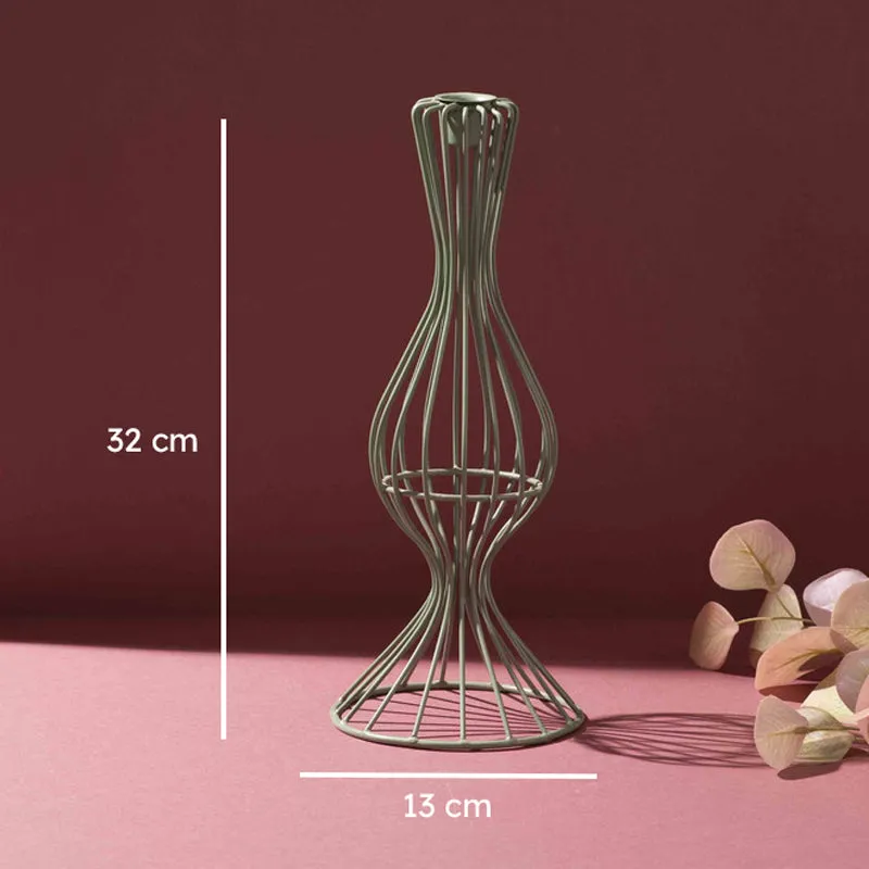 Twist Taper Candle Holder - Green media 6