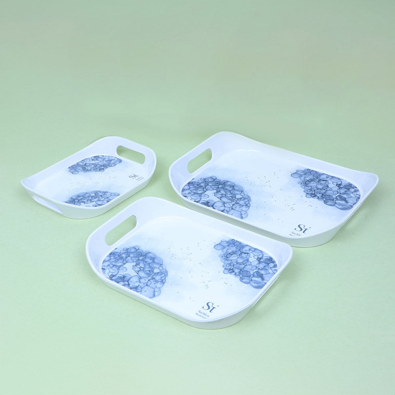 Hydrangea Florae Serving Tray (Blue) - Set Of Three image 5