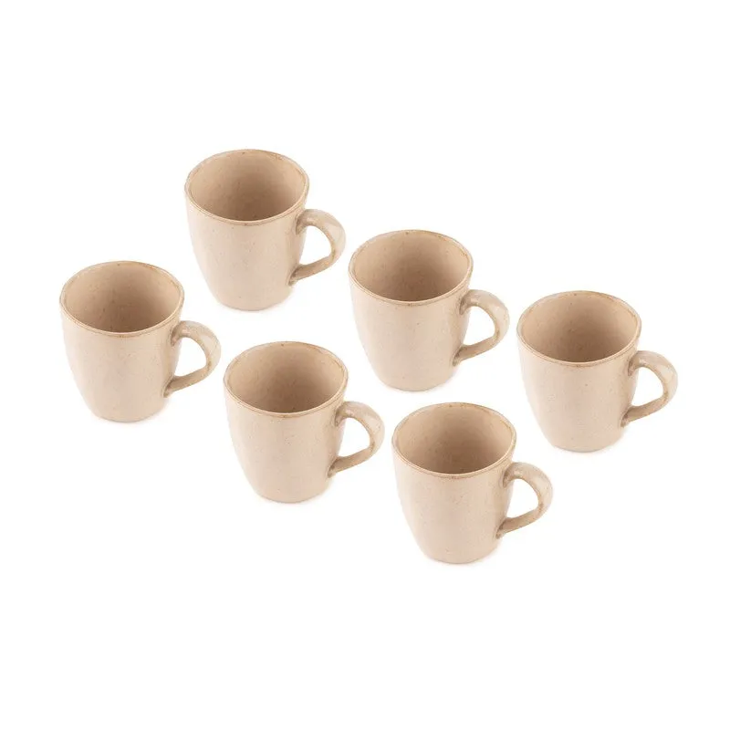 Elowen Porcelain Tea Cup (180 mL Each,Beige) - Set Of Six media 7