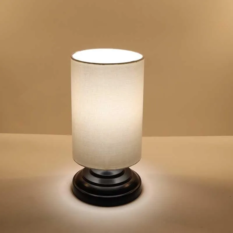Eunoia Fabric Table Lamp - White,Black media 1