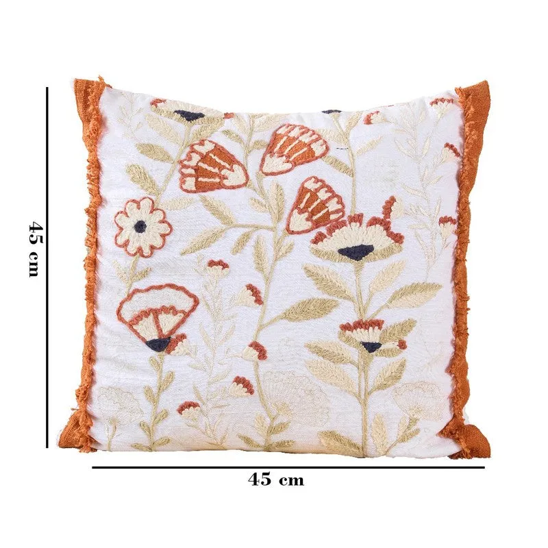 Tulip Charm Embroidered Cotton Cushion media 5