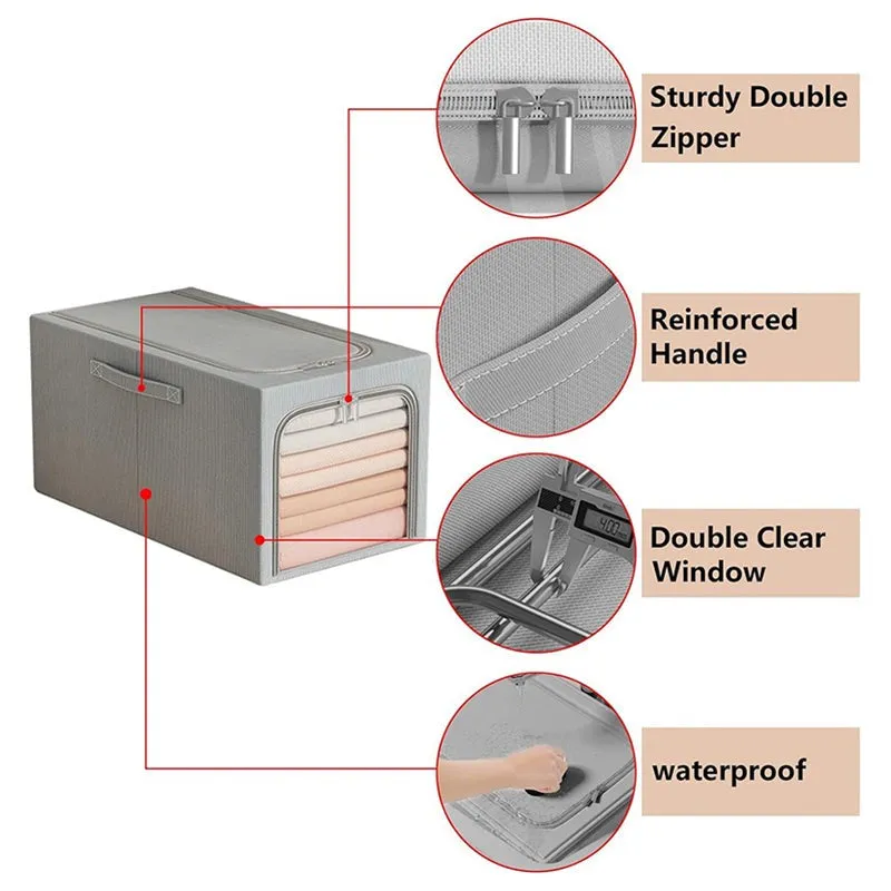Tuck In Cloth Organiser With Zipper - Grey media 4
