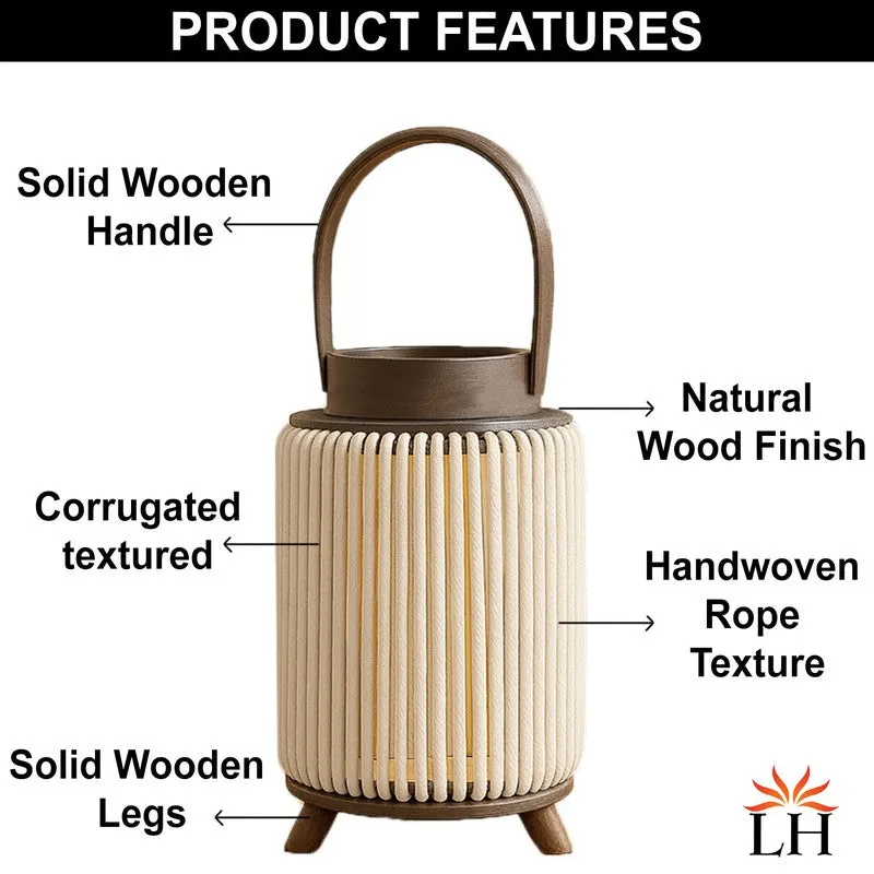 ThreadLuxe Bamboo Tea Light Candle Holder - Beige media 7