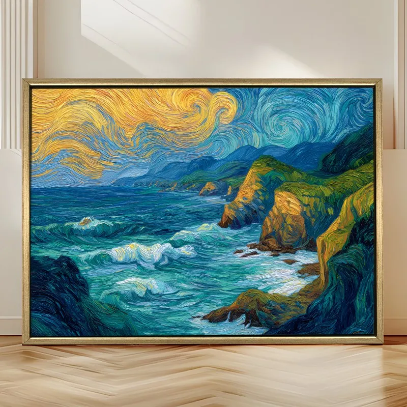 Mystic Bay Canvas Wall Painting With Frame media 4