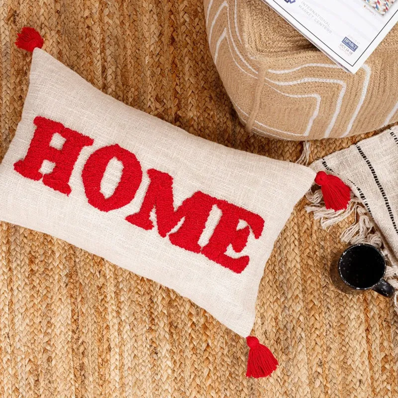 Crimson Comfort Tufted Cushion Cover media 4