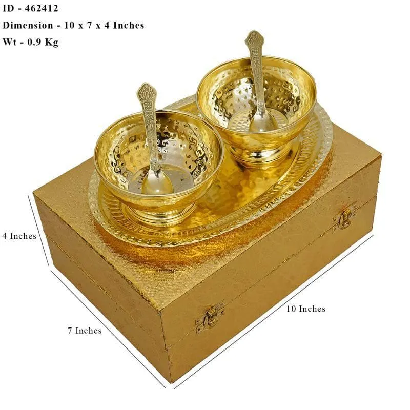 Gleaming Golden Bowl & Tray - Gold media 7