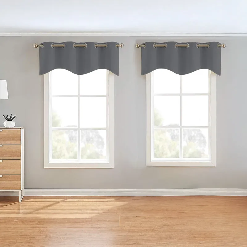 Vienna Pleated Curtain Valance (Grey) - Set Of Two media 1