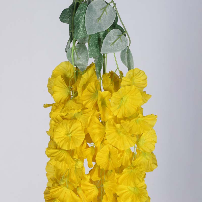 Faux Lush Hanging Morning Glory Plant (Yellow) -  2.8 Feet media 5