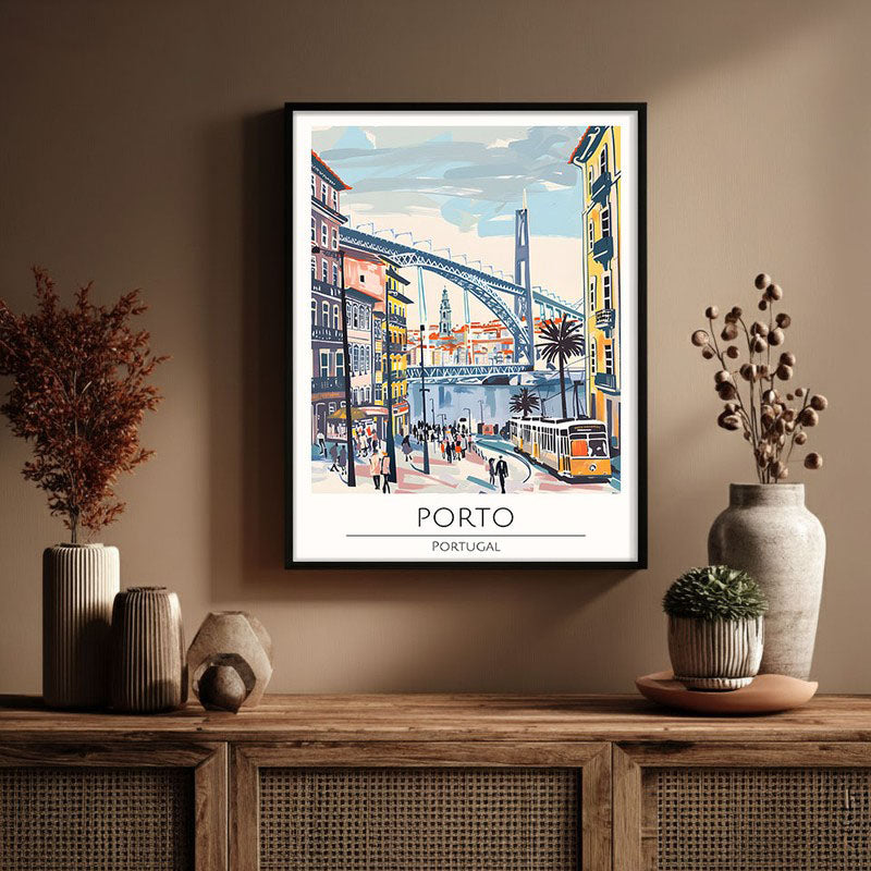 Vintage Porto Framed Canvas Wall Painting media 3