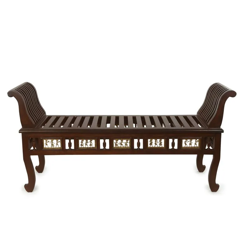 Myla Teak Wood Ottoman media 4
