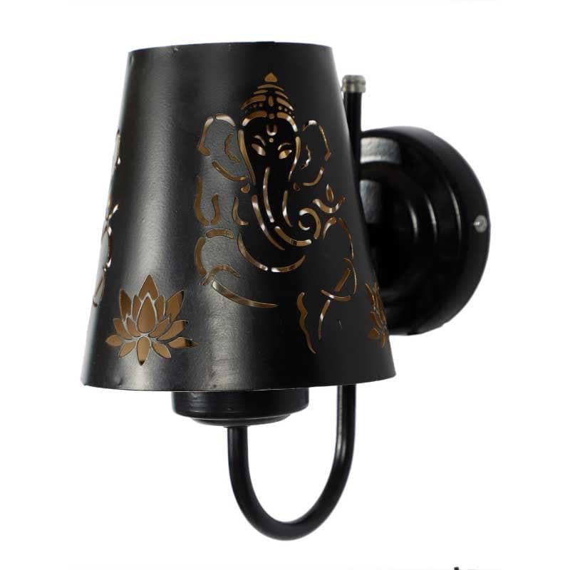 Ganeshji Etched Metal Wall Lamp media 5