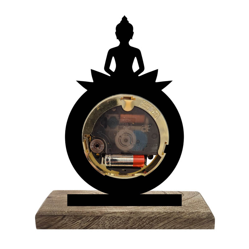 Hour of Enlightenment Iron & Mango Wood Table Clock media 4