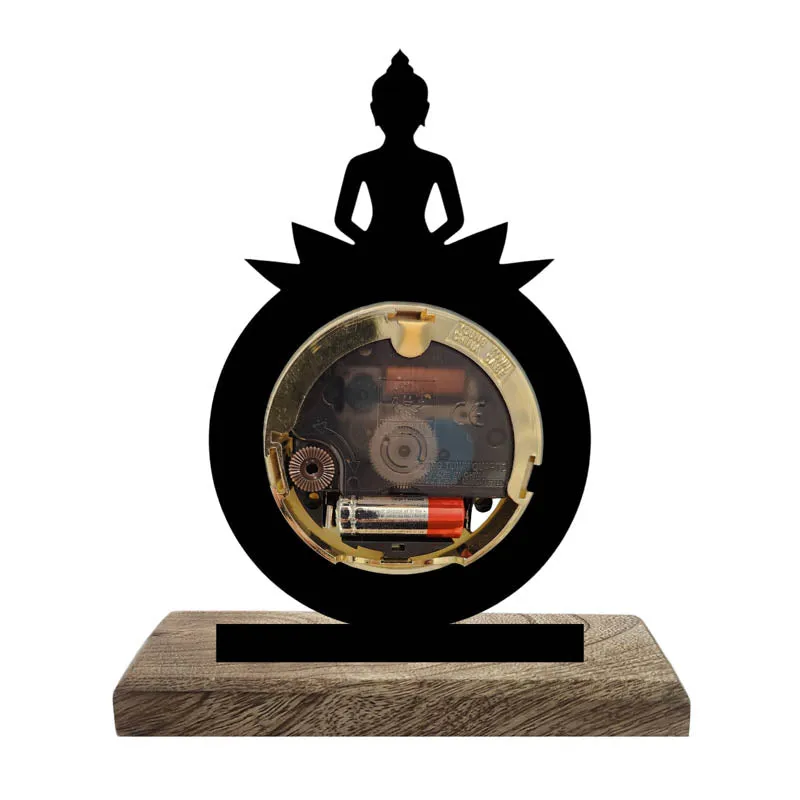 Hour of Enlightenment Iron & Mango Wood Table Clock media 4