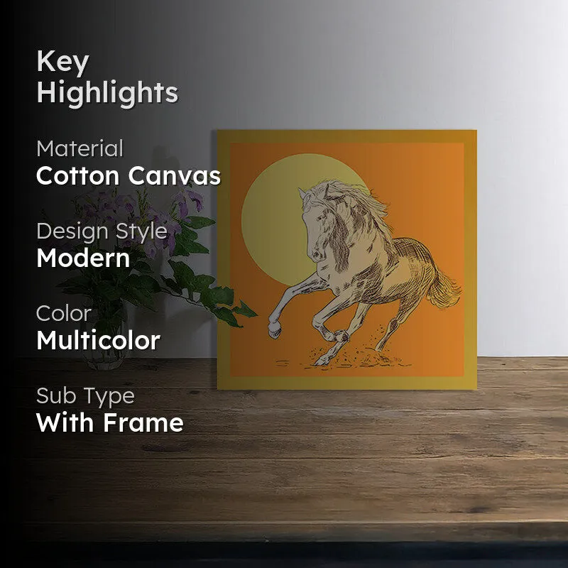 Equine Lines Wall Art with Gold Frame media 2