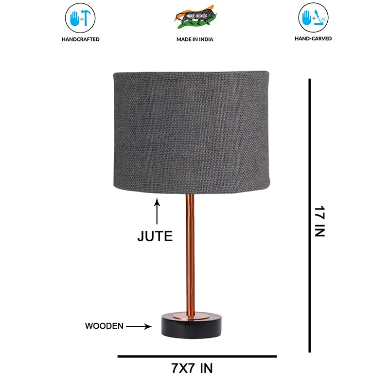 Sienna I Rodin Wooden Table Lamp - Grey,Copper,Black media 7