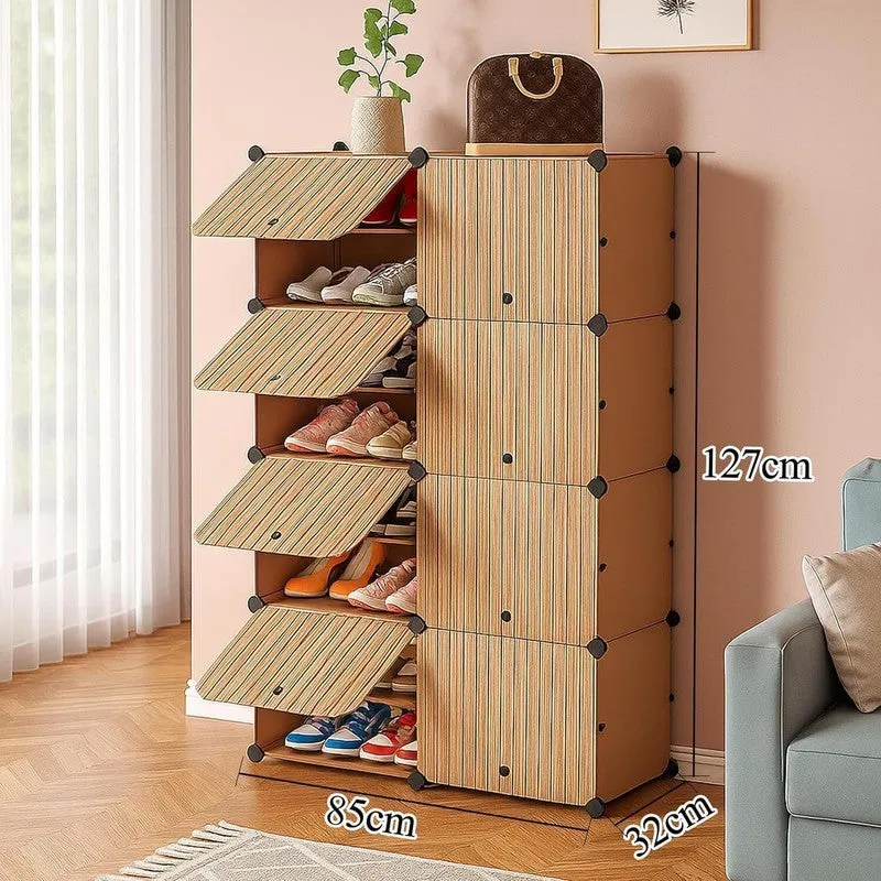 QuietWalk Brown Plastic & Metal Shoe Racks media 7