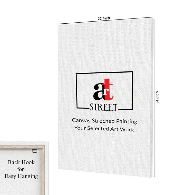 Back view of canvas wall art showing stretched construction and hanging hook