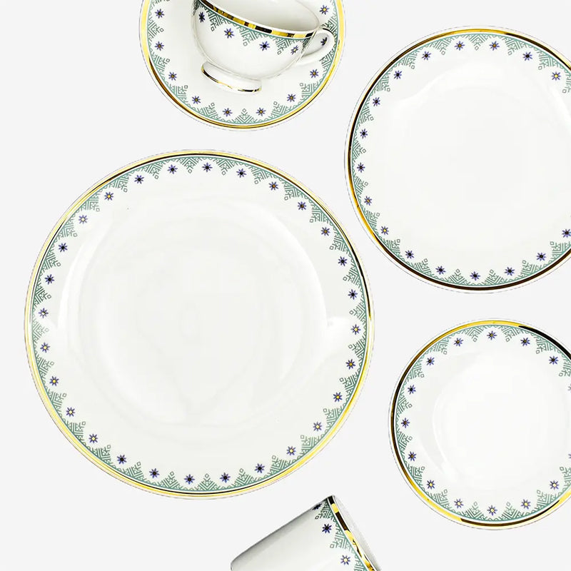 Isebella 24k Gold Brushed Porcelain Dinner Set - 33 Piece Set media 6