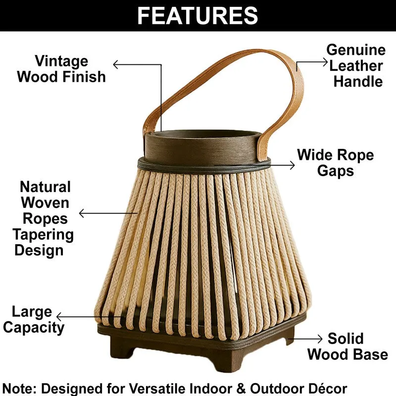 StriaGlow Bamboo Tea Light Candle Holder - Beige media 5