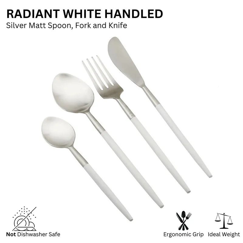 Stirling Cutlery Set (Silver & White) - Four Piece Set media 4