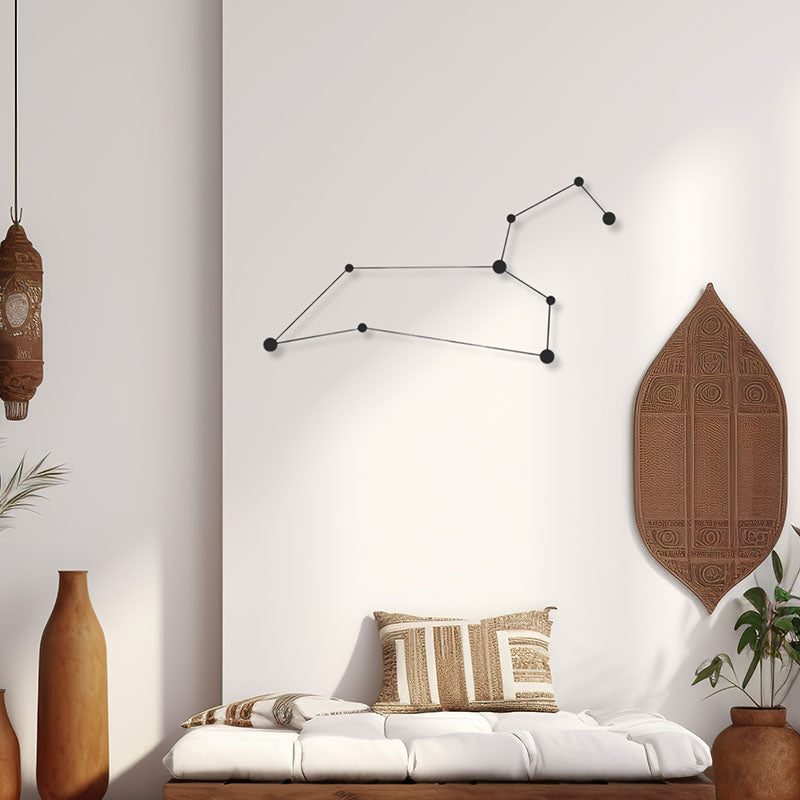 Leo Constellation Black Iron Wall Accent