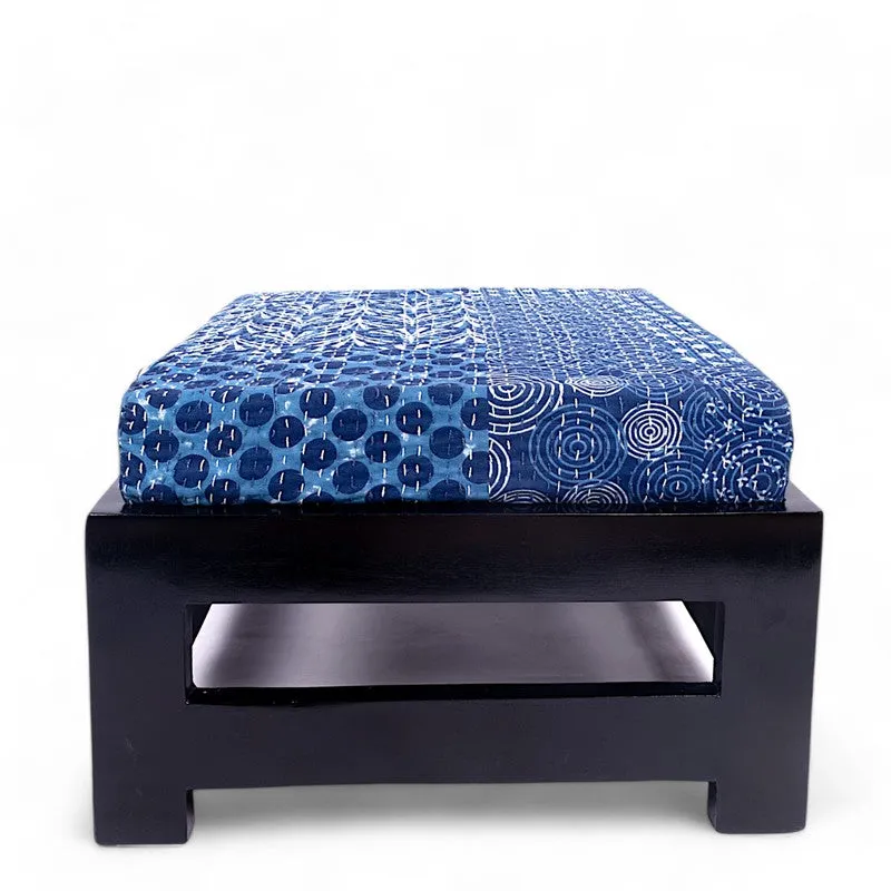 Mavro Sheesham Wooden Bench with Stool (Blue) - Two Piece Set media 4