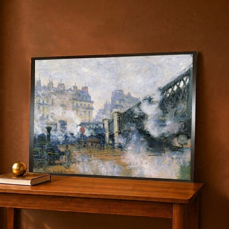 The Pont De L'Europe Gare Saint-Lazare Canvas Wall Painting - 12 x 9 Inches