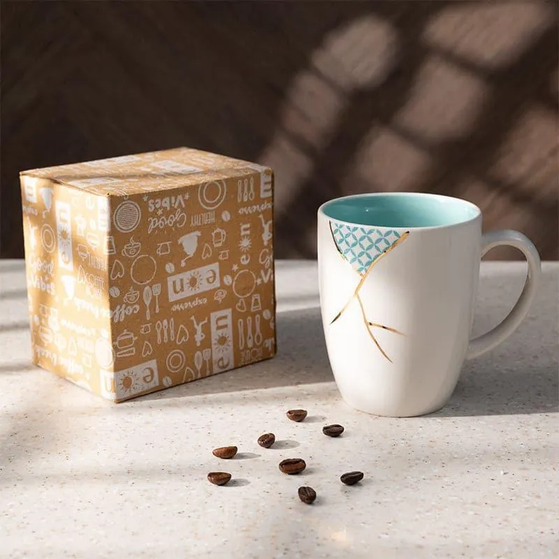 Wabi Porcelain Coffee Mug (295 mL) - Aqua,White media 6