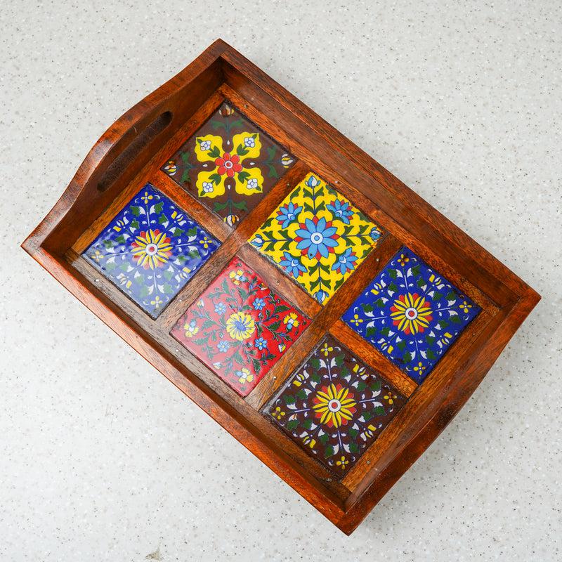 Adsara Rectangle Ethnic Serving Tray media 5