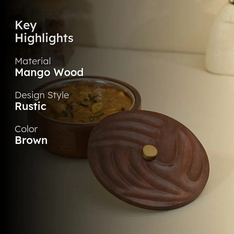 Saaj Mango Wood Casserole media 2