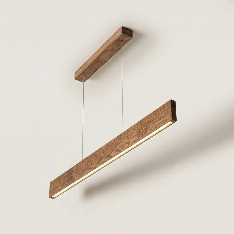 Enchant Linear LED Wooden Ceiling Lamp - Brown media 4