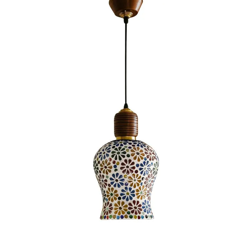 Mosaic Fleur Pendant Wooden Ceiling Lamp media 4