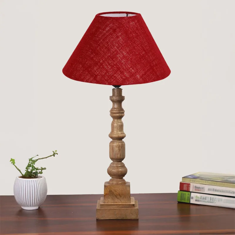 Sienna II Arbor Wooden Table Lamp - Red,Brown media 3